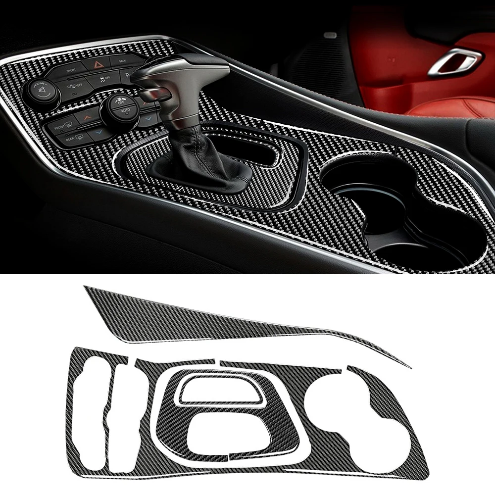 

Soft Carbon Fiber Sticker Accessories Interior Car Gear Shift Panel Cover for Dodge Challenger 2015 2016 2017 2018 2019 2020