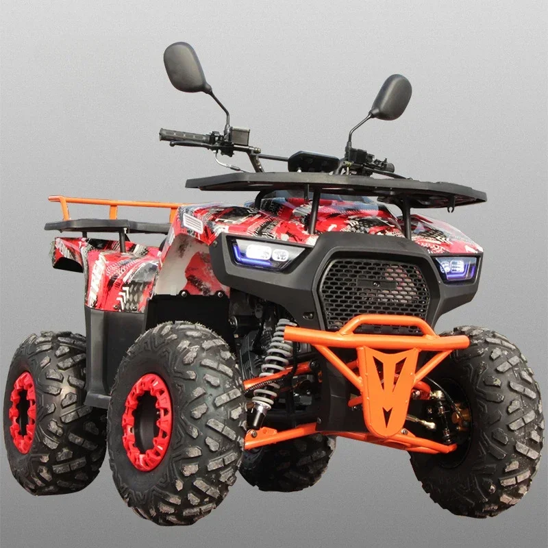 125cc ATV 4-wheeled,  Off-road Motorbike Gasoline Skywolf, All-terrain Mountain Bike, Big Tires LED Lights and Matching Rims