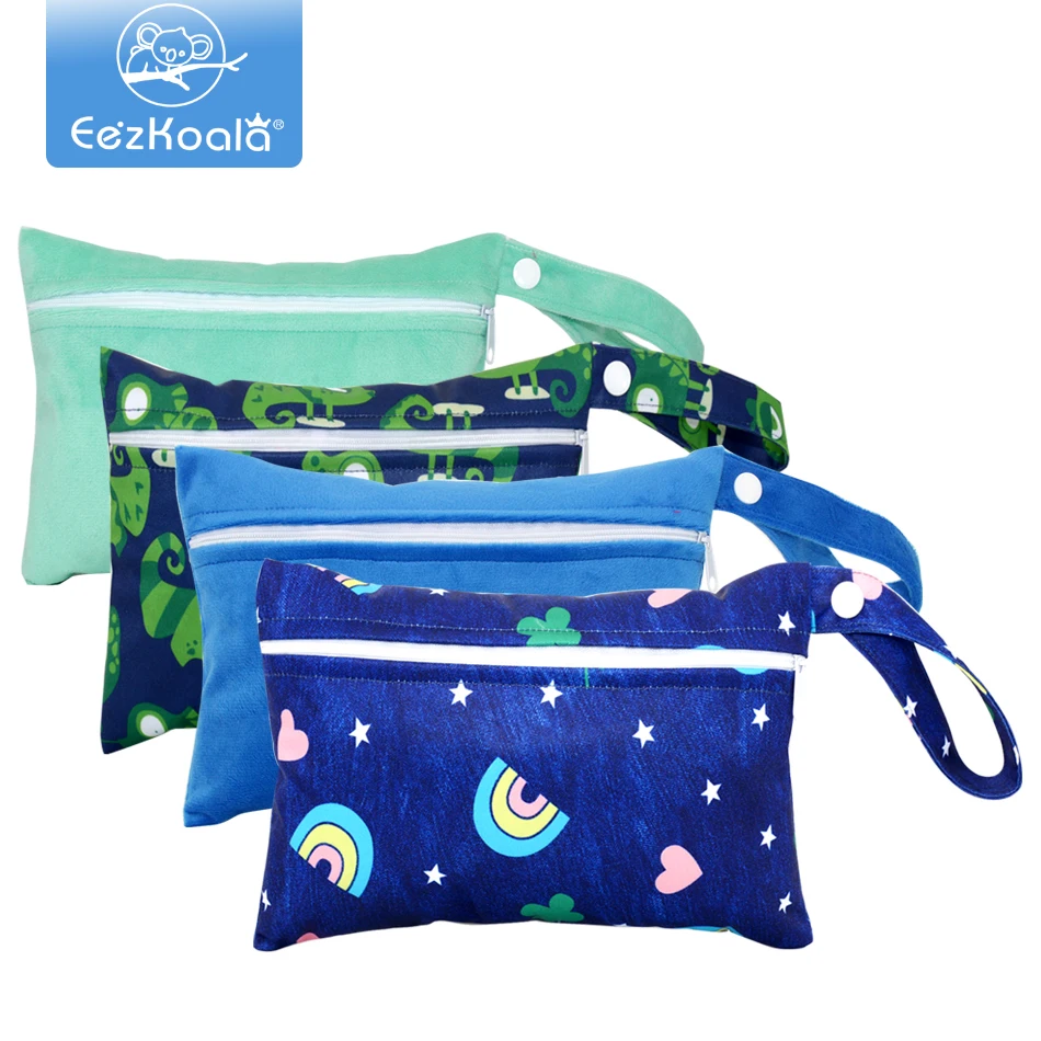 EezKoala-Petit sac de support pour bébé, sac à couches pour coussinets menstruels, 15x22,5 cm, fermeture éclair, étanche, réutilisable et lavable