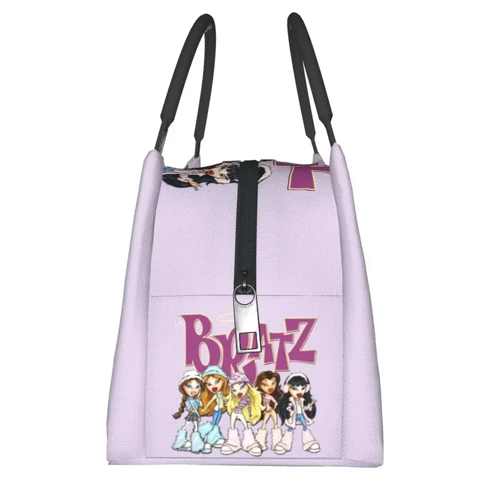 Cartoon Sexy Bratz Insulated Lunch Bags for Women Cartoon Manga Anime Resuable Cooler Thermal Food Lunch Box