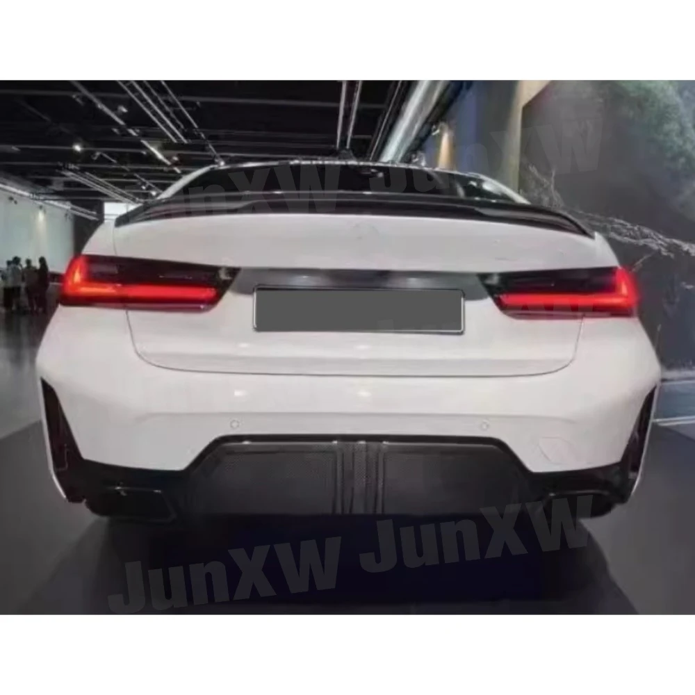 ألياف الكربون الجافة سيارة شفة خلفية الناشر الخائن الخلفي لسيارات BMW 3 سلسلة G20 G21 G28 LCI 2023 + FRP ملحقات سبويلر الشفة الخلفية #1