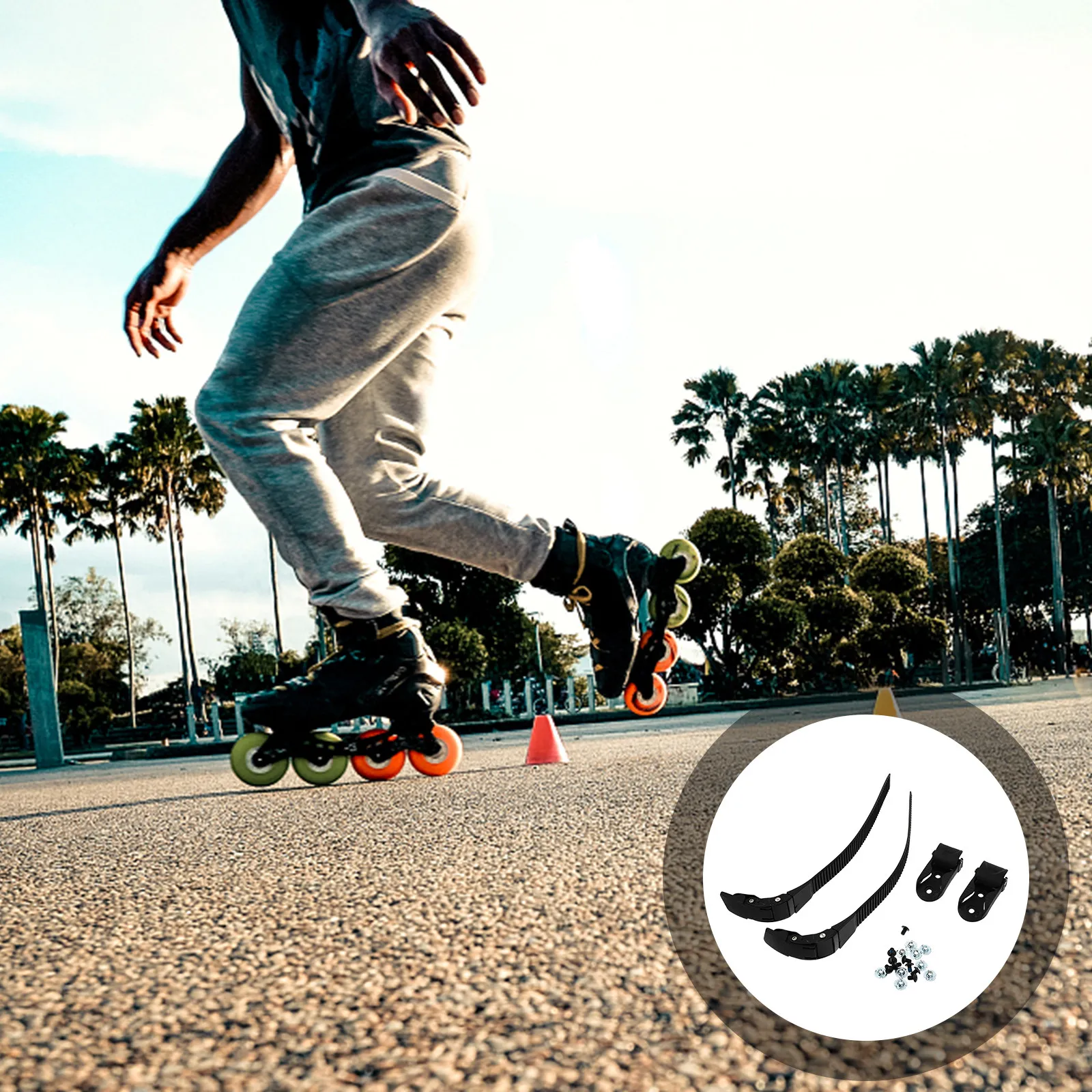 

2Set Roller Skates Accessories Skating Shoes Straps Adjustable Buckle Belts PVC Energy Strap for Secure Shoe Fixation Roller