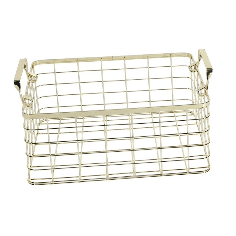 Metal Storage Basket Chic Nordic Handmade Iron Net Table Shelves Basket Bath Clothes Cosmetics Storage Basket