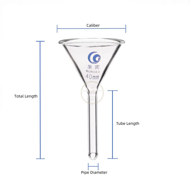 All sizes 40mm to 150mm Lab Triangle Glass funnel Thicked Borosilicate Glass Funnel Laboratory Equipment