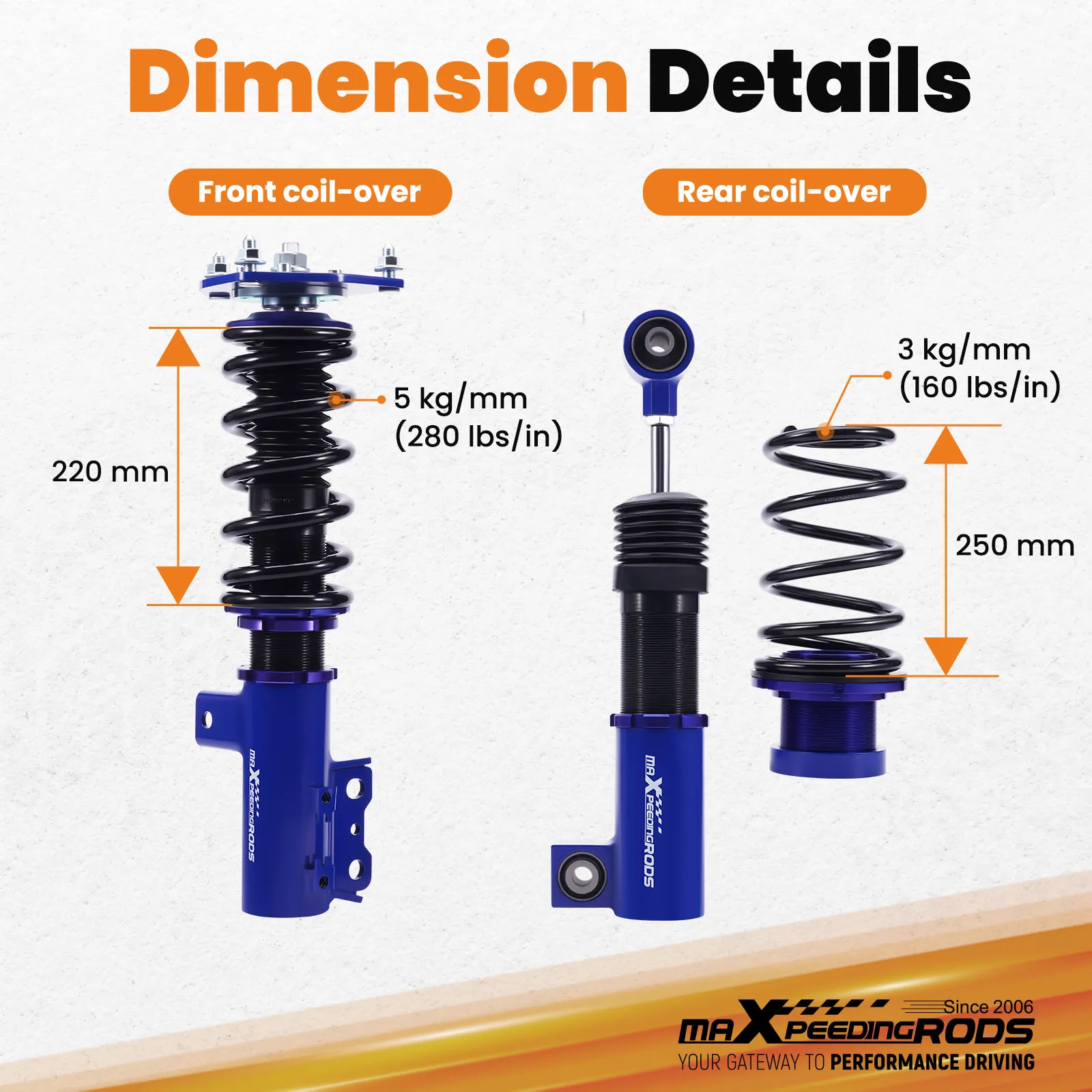مجموعة خفض الصدمات من MaXpeedingrods Coilover لسيارة Hyundai Veloster 2012-2017