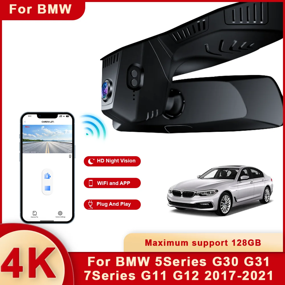 

For BMW 5Series G30 G31 7Series G11 G12 2017-2021 Front and Rear 4K Dash Cam for Car Camera Recorder Dashcam WIFI Car Dvr