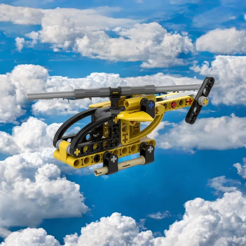 62 個 MOC ヘリコプター テクニカル ビルディング ブロック クリスマスおもちゃ ギフトアイデア 建設レンガ 組み立てプラスチック 教育用