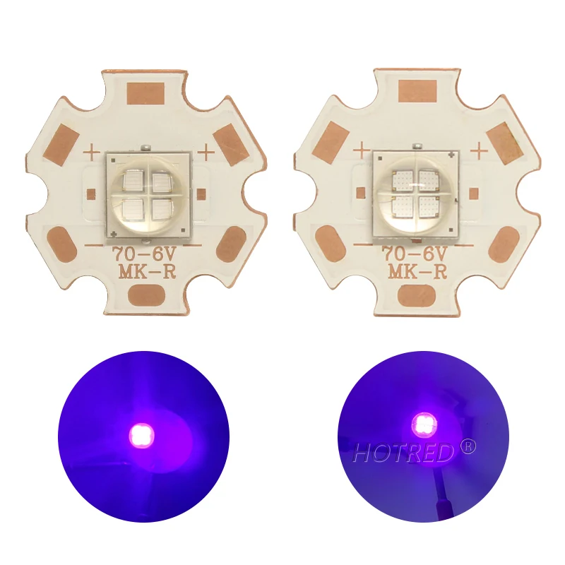 6V 12V UV LED XHP70 10W 12W LG7070 Purple Chip 395nm 400nm 405nm Phosphor Lighting For DIY 3D Printer Curing Medical Nail Dryer