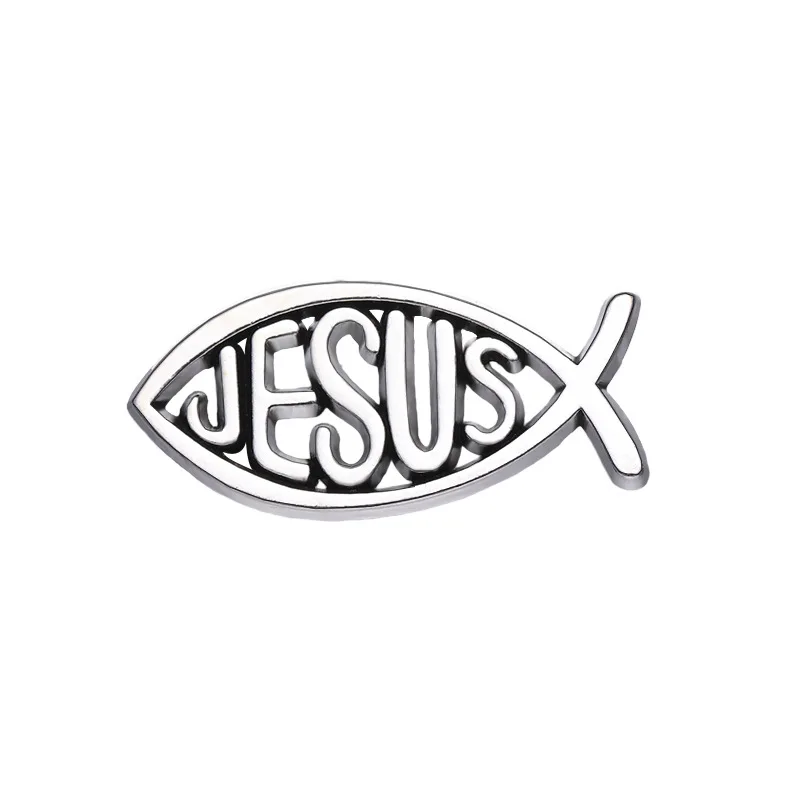 Jesus Fish Christianity Enamel Pins Hat Clothes Collar Backpack Jewelry Brooches Lapel Pin for Kids Friends Wholesale Badge Pin