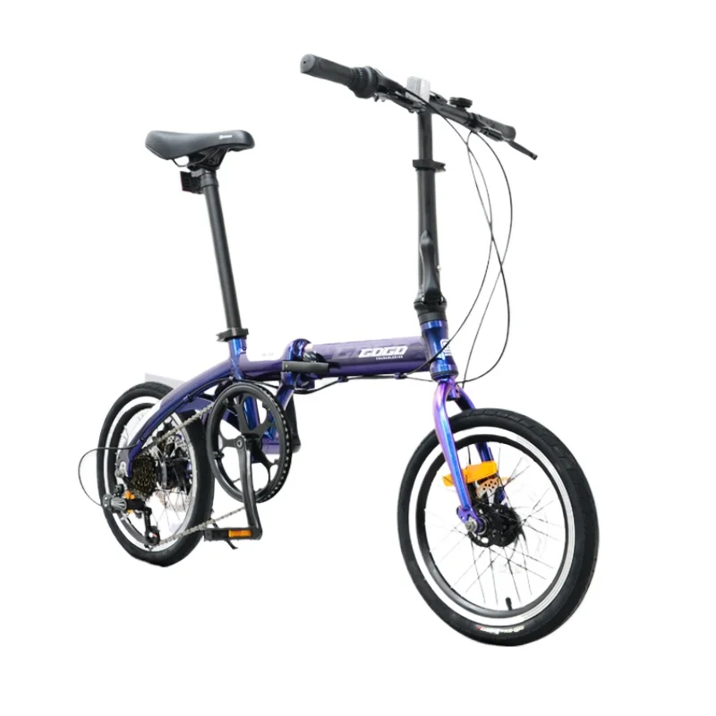 16-Inch folding bicycle Ultra-light and portable student adult male and female variable speed disc brake bicycle