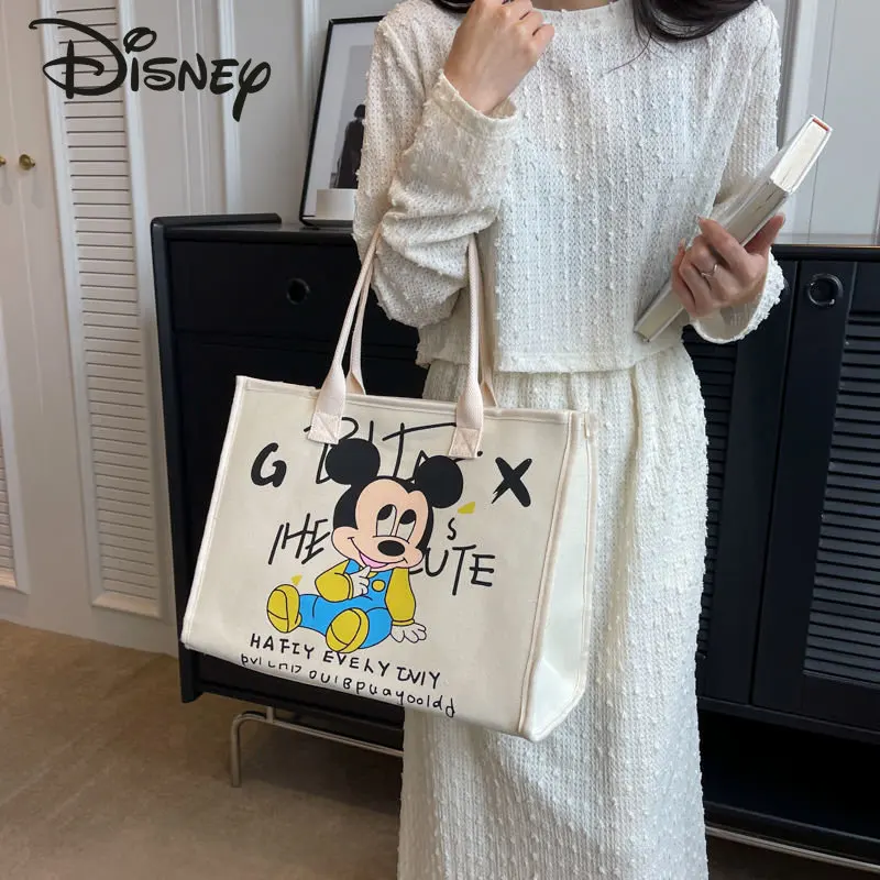 Disney Mickey Pop Leinwand Paar Tasche neue Mode Hoch leistungs Pendler Frauen tasche Cartoon lässig vielseitige Einkaufstasche