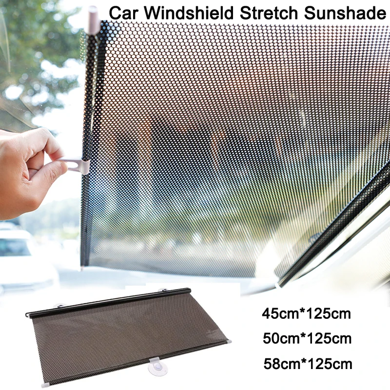 Car Windshield Stretch Sunshade Summer Protection Heat Insulation Blackout Curtain For Car Front Shading Car Window Home Office