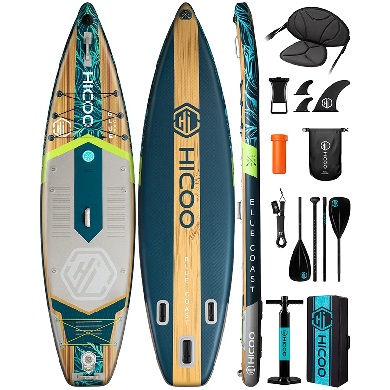 

HICOO Blue Coast Racing SUP стоячая доска с водным веслом надувная доска Sapboard 11 '× 36 ''× 6' Взрослые плавательные доски рыболовные аксессуары