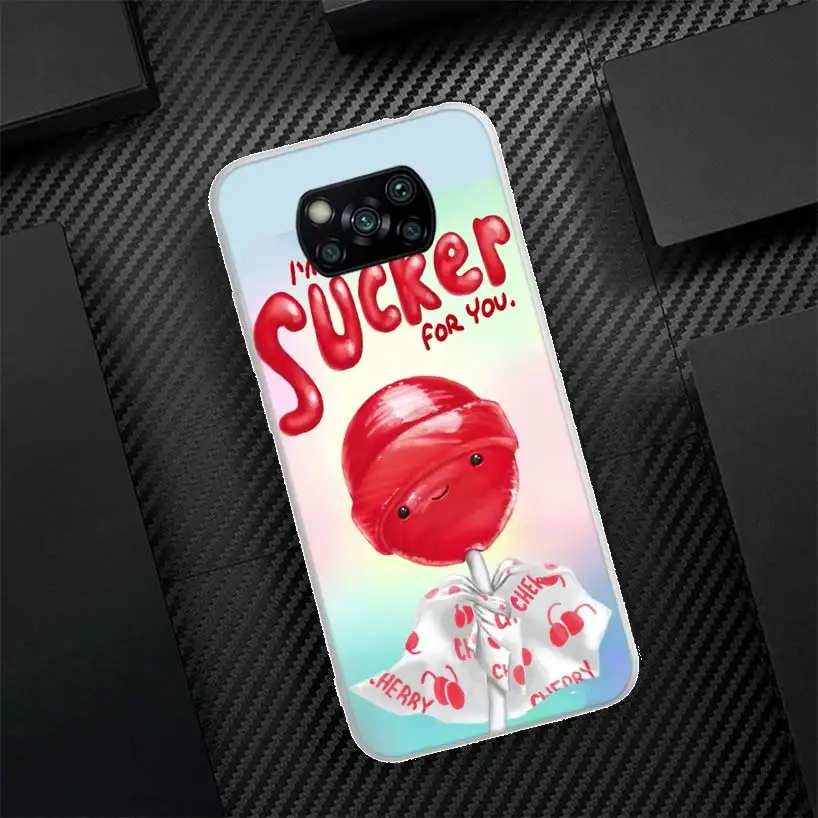 Cute Cartoon Food Poster Silicon Call Phone Case For Xiaomi Poco X3 Nfc X5 X6 F6 F5 Pro M5S M5 X4 F4 GT M4 M3 F3 F2 F1 M2 Cover 