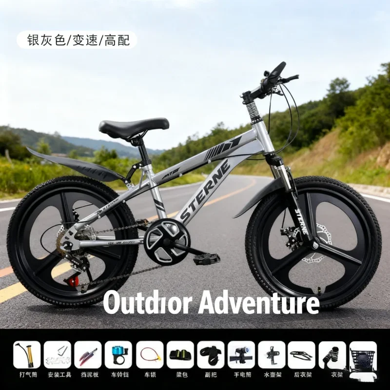 

Space Silver Children's Bicycle with Variable Speed System Shock Absorption Disc Brake for Boys & Girls 6-8-12 Years Top Style