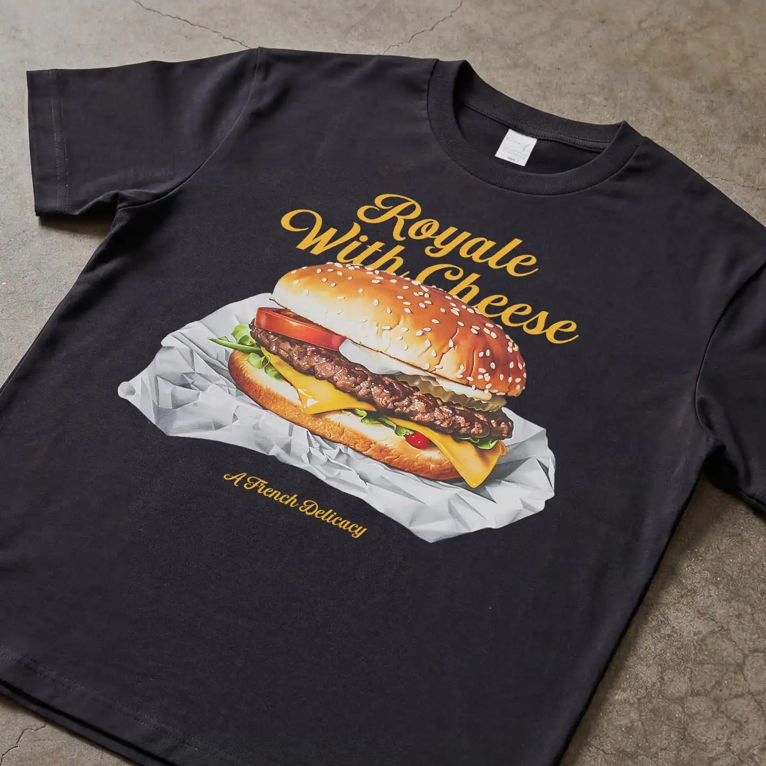 Royal Cheese T-shirt with Interesting Patterns, Fun Men's and Women's Printed Pure Cotton T-shirt with Short Sleeves