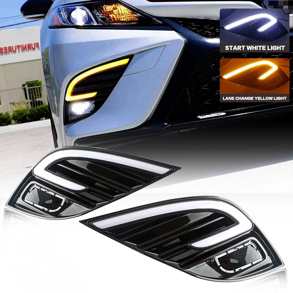 Pair for 2018 2019 2020 Toyota Camry SE XSE LED Fog Light Anti-Collision Lights with DRL