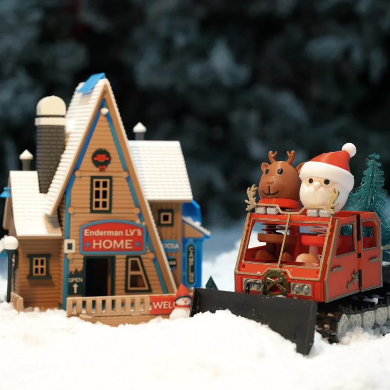 Original brand new CyberBrick Christmas Snowmobile Christmas Surprise Consumables Gift Pack toy for Bambu lab3D Printed model