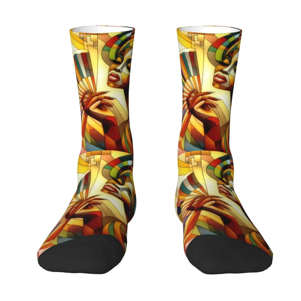 African Women Sock Printed Man Polyester