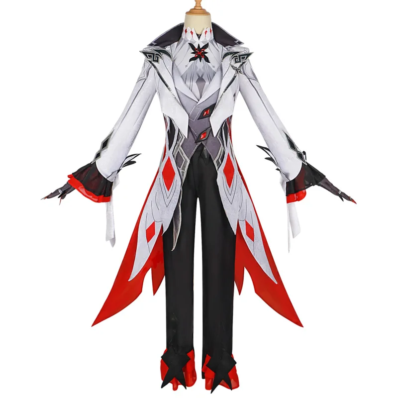 Genshin Impact Arlecchino Cosplay Costume Fatui Harbinger Wig Set Servant Snezhnaya Halloween Costumes For Women