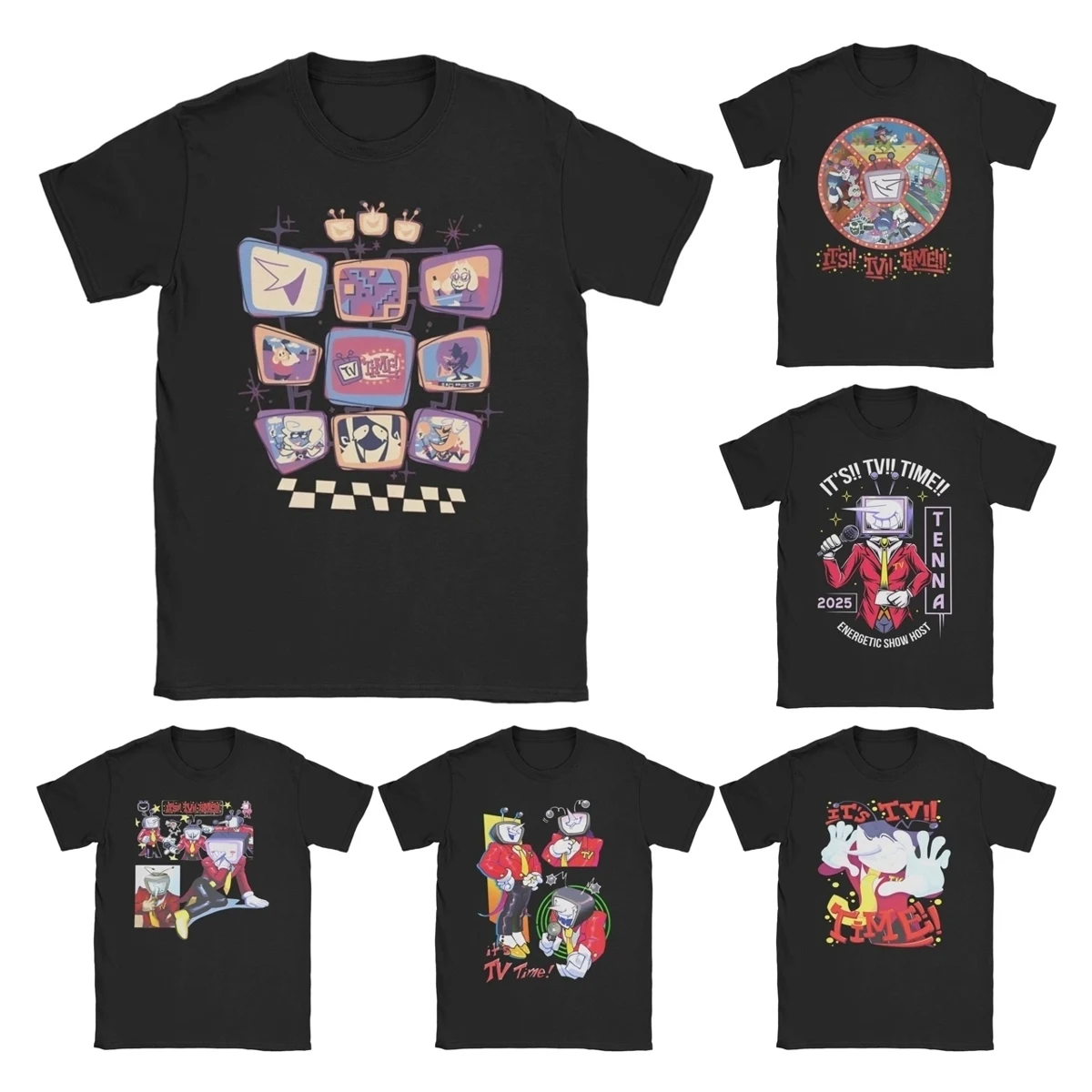 Men Women's It's TV Time! T Shirt Tenna Deltarune Cotton Clothes Funny Short Sleeve Round Collar Tees Plus Size T-Shirts