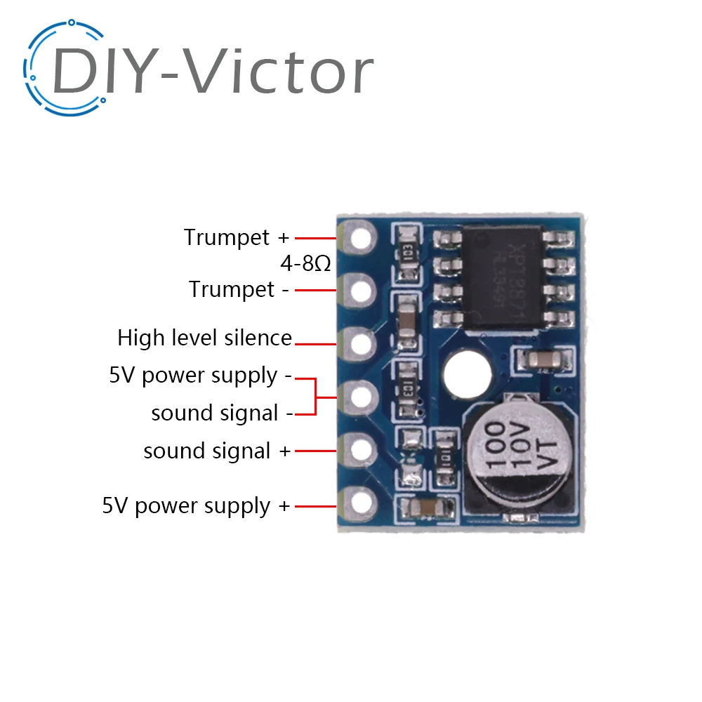 1PCS 5W MINI Audio Power Amplifier Board 3-5V XH-M125 XPT8871 Mono Amplifier Module Audio DIY Amplifiers Kit