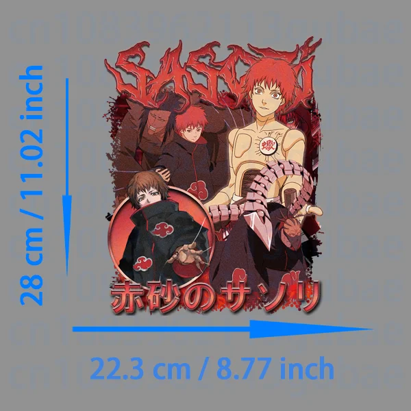 Anime Gojo Satoru and Sasori iron on patches for clothes stickers heat transfer vinyl DIY Sewing Decoration printing for clothes