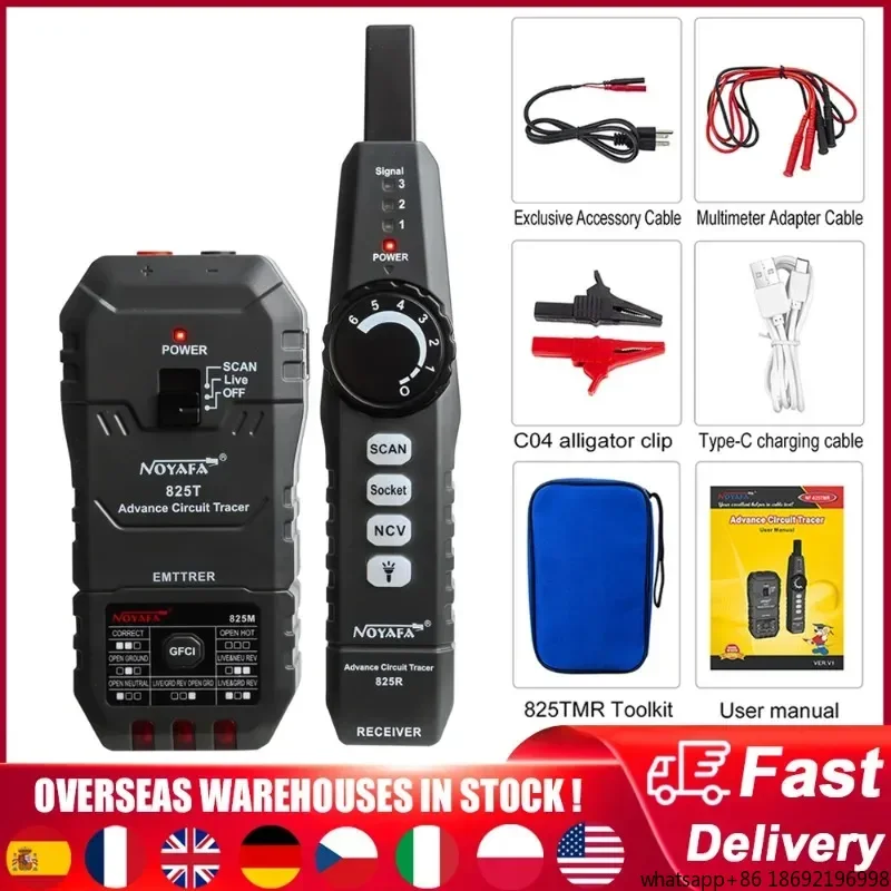 NOYAFA NF-825 TMR Optical Wire Meter Tracer Digital Network Cable Tester Rj45 Network Line Finder Multifunctional Wire Tracker