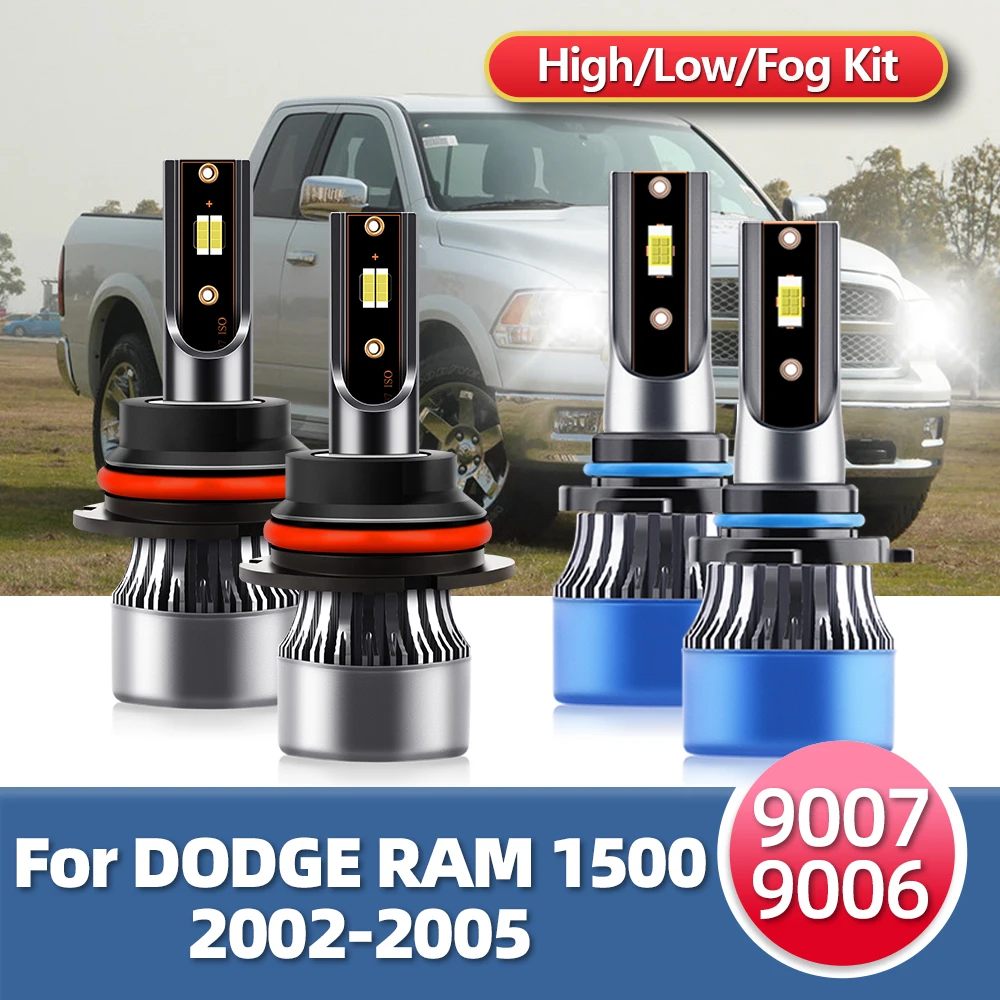 

Roadsun Car LED Light Lamp Headlight 6000K 12V 80W Headlamp Fog For Dodge 2002 2003 2004 2005 For RAM 1500 Luces Replace