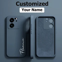 For Xiaomi mi 13T 12T 11T 10T Pro Customized Personalized Name Initials Soft Liquid Silicon DIY Case Cover For mi 11 lite 5G Ne