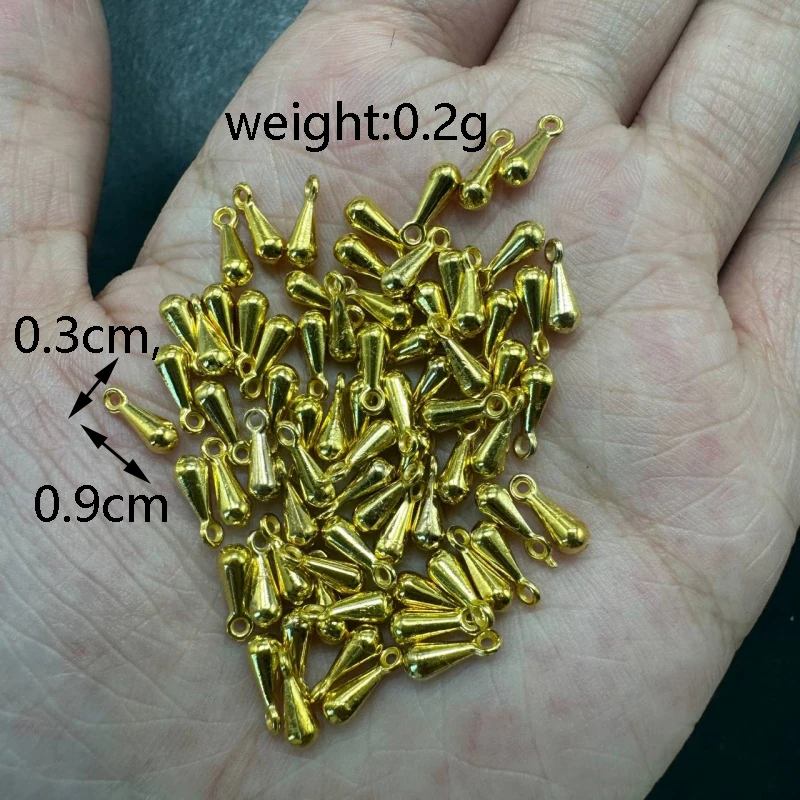 Abalorio de 3x9mm para pulsera, colgante pequeño de gota de agua, accesorios de conector de pendiente DIY, venta al por mayor, 100 piezas