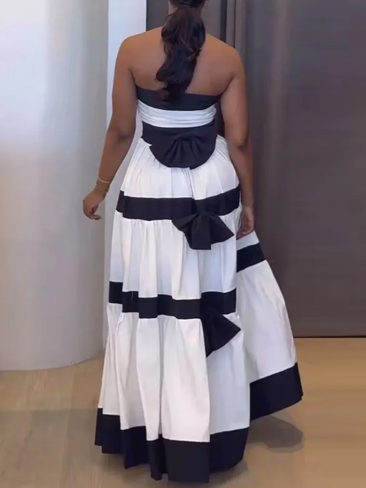 

Простое лоскутное элегантное вечернее платье без бретелек, женское летнее модное шикарное платье макси без рукавов, праздничное женское платье с открытой спиной