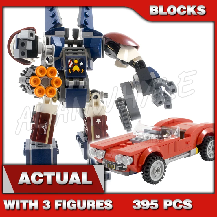 395pcs Super Fighter Revenger Iron Mech Detroit Steel Strikes Flying Robots 10674 Building Blocks Sets Compatible With Model