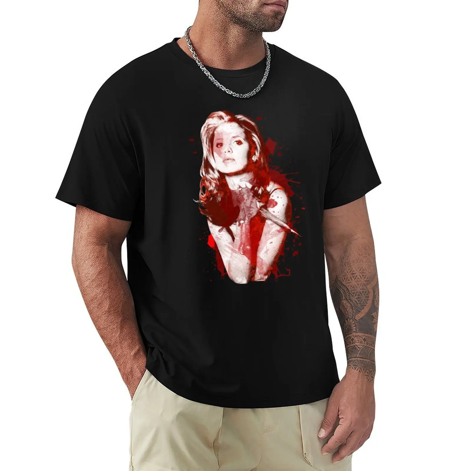 Splatter Buffy T-Shirt t shirts for man pack white T-Shirt