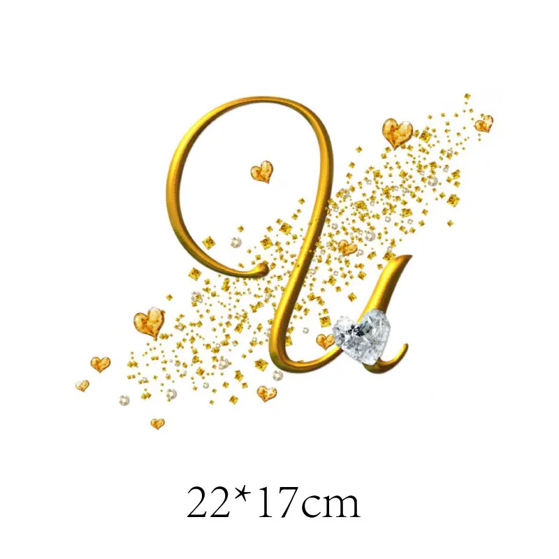 English Alphabet Letter Initials Patch Clothing Thermoadhesive Patches on Clothes Iron-on Transfers Thermal Stickers for T-shirt