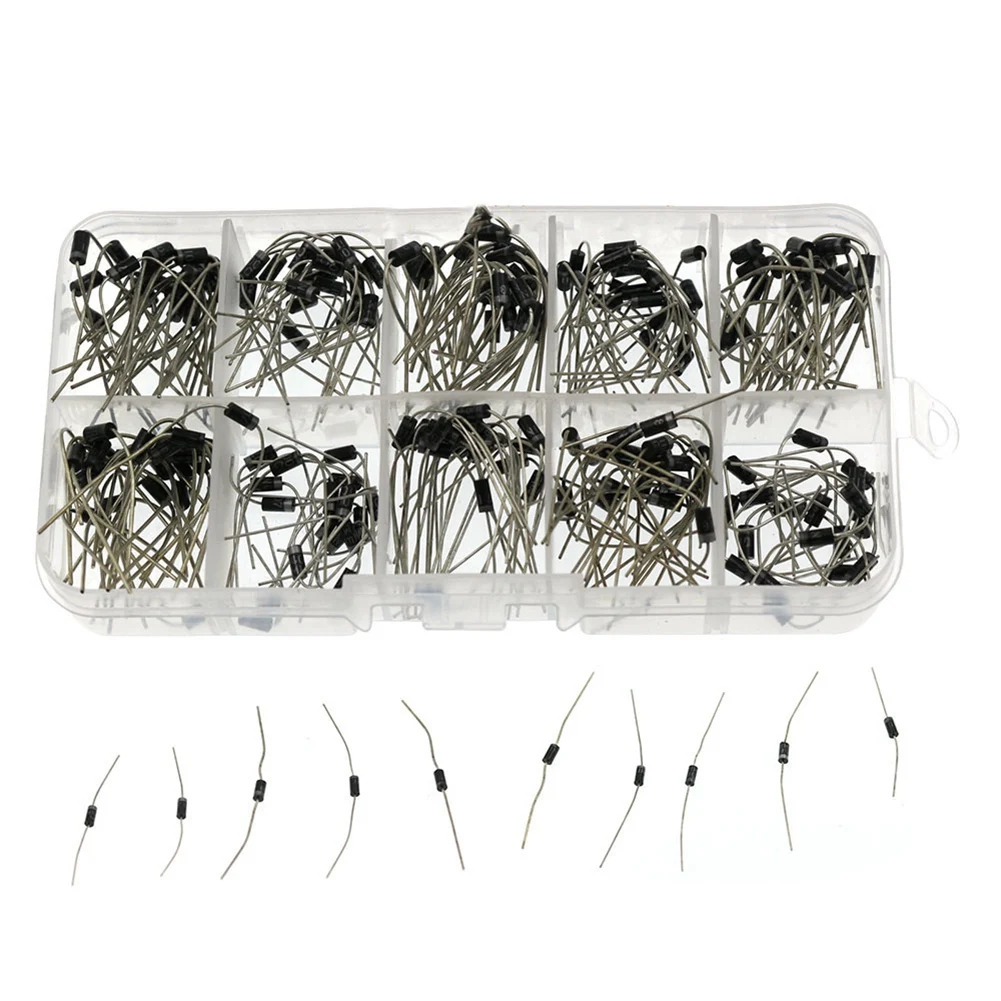 200Pcs 10 Values Rectifier Diode Assorted Kit 1N4001 1N4002 1N4003 1N4004 1N4005 1N4006 1N4007 1N5817 1N5818 1N5819