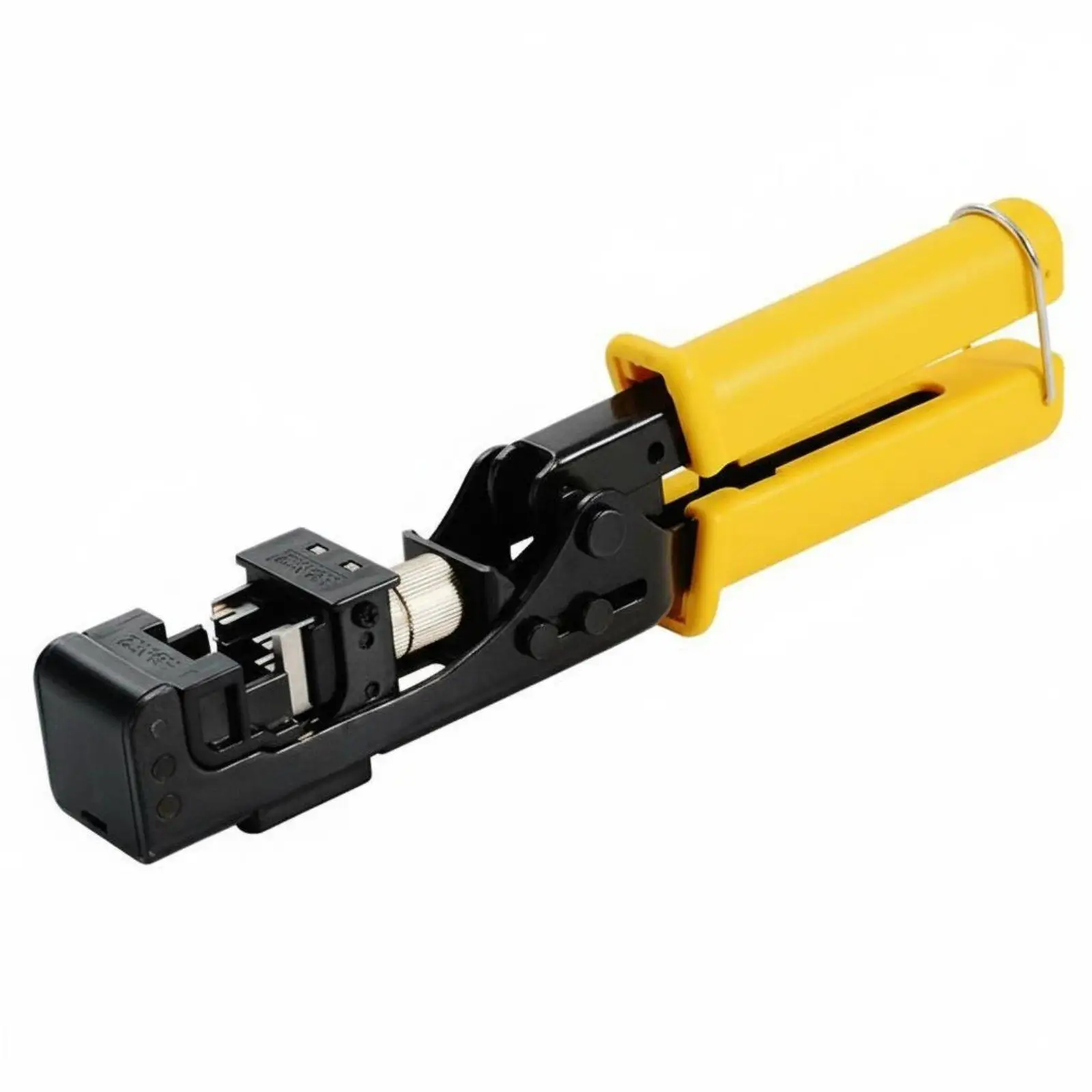 Compact Network Crimp Tool for Cat6 Modular Plugs with Wire Stripper and Cutter for Technicians