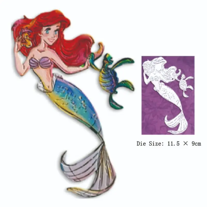 little mermaid sea turtle ocean metal cutting layering die scrapbooking die photo album decoration diy card craft 2022 new