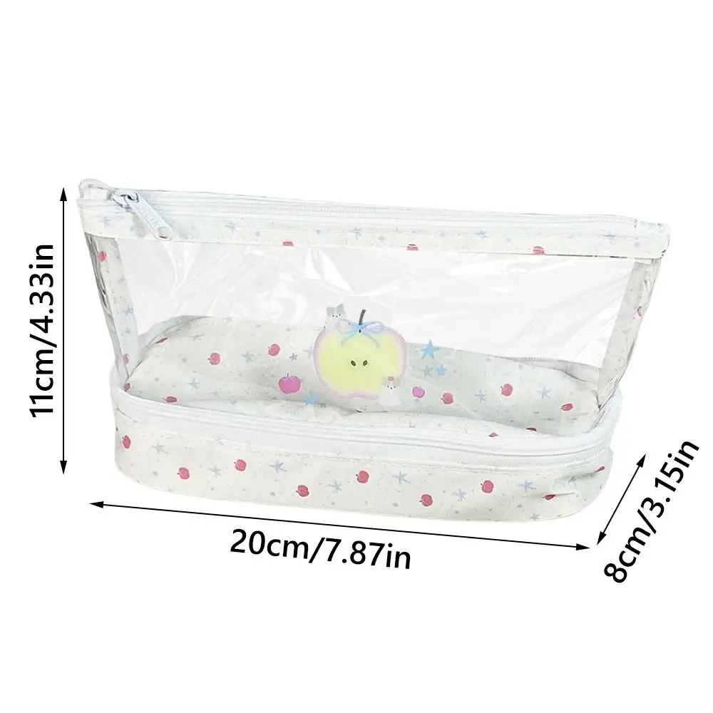 Multi-purpose PVC Pen Bag Transparent Triangle Base Stationery Bag Large Capacity Stationery Organizer School Office