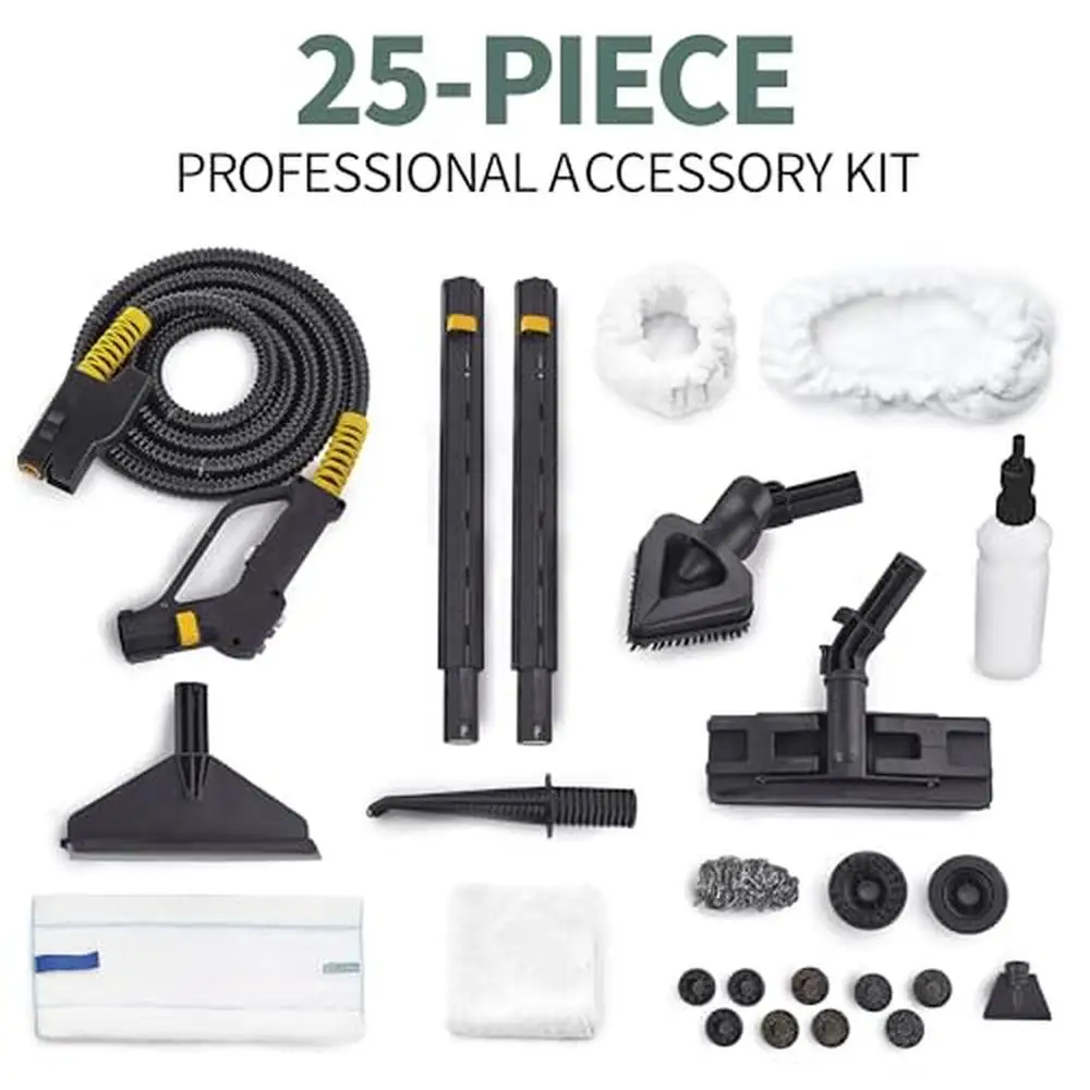 Professional High Pressure Steam Cleaner Made in Italy Ideal Home and Commercial Cleaning Chemical-Free 25-Piece Kit Digital