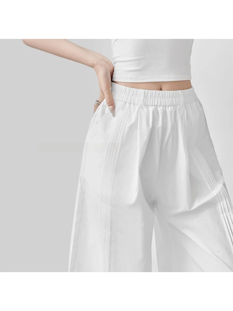 Pantaloni lunghi floreali dimagranti a vita alta casual da donna con patchwork di pizzo originale da tè primaverile estivo