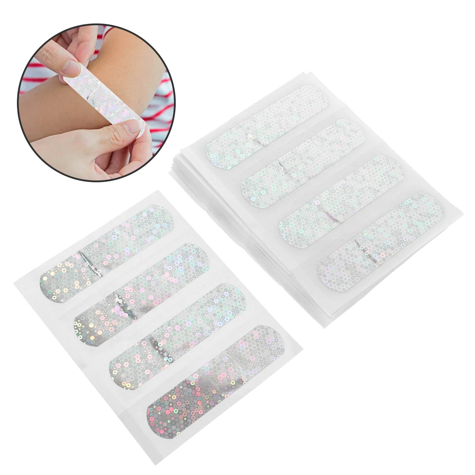 100 Pcs Glitter First Bandages Stickers Nail Breathable Pvc Wound Child Travel