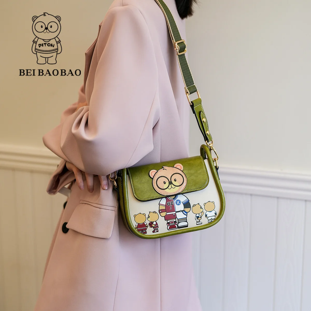 Beibaobao 2024 nowa pojedyncza mała torba na ramię damska torba podsiodłowa typu crossbody rozrywka modna torebka Instagram Retro Bolso de mujer