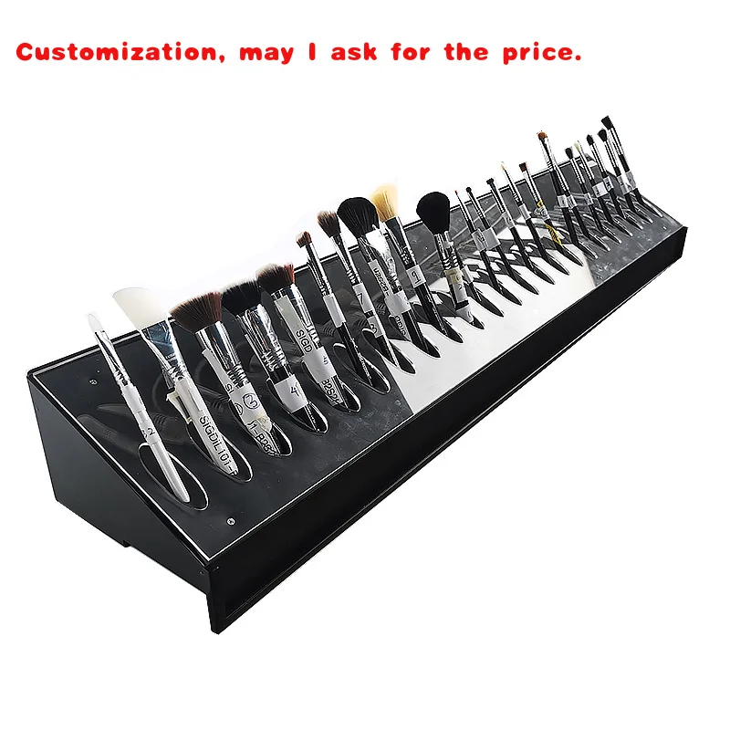 custom.Custom Acrylic Makeup Brush Display Stand Countertop Cosmetic Brush Holder Rack OEM ODM Factory Supplier
