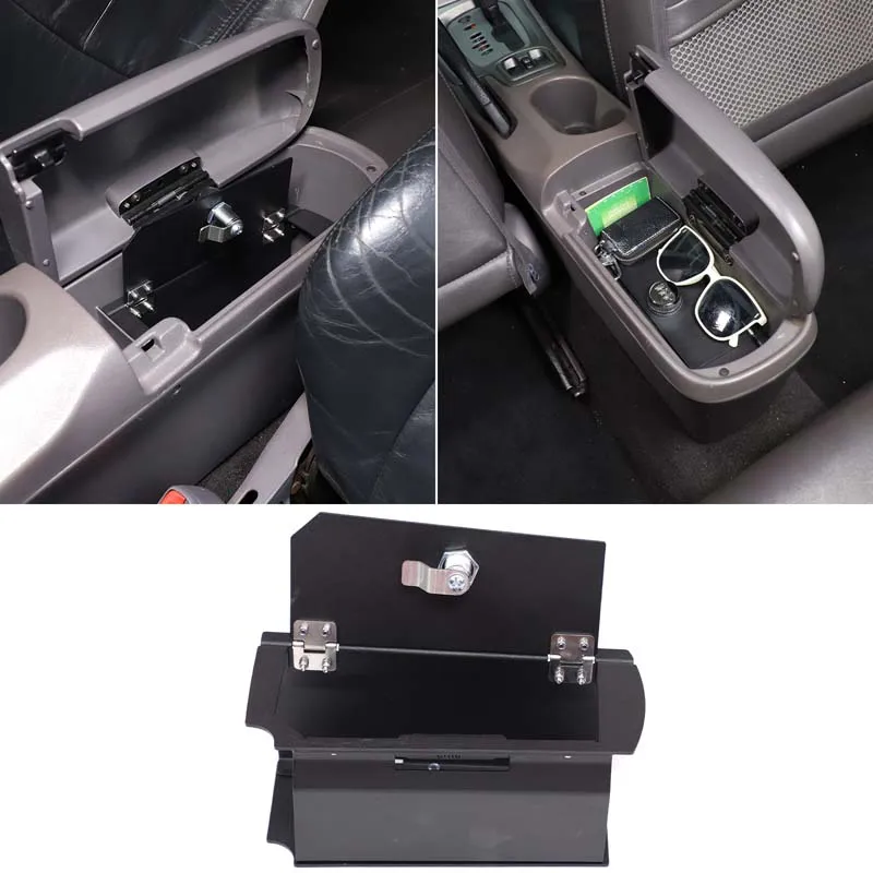 

For Toyota Celica 1999-2005 Aluminum alloy Black Car Armrest Storage Privacy Password Lock Security Safe Box Car Accessories
