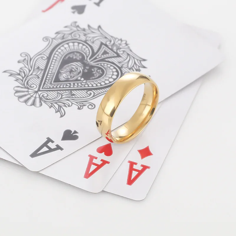 Hochglänzendes Titanstahlband, Edelstahl-Spiegelring, reflektierender Poker Magic-Ring für Kartentricks. – Detail 12