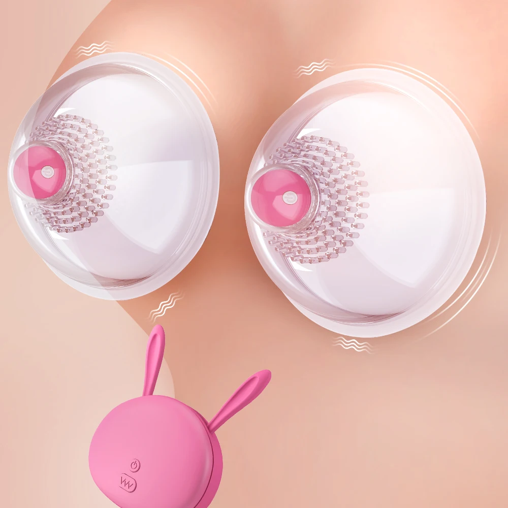 Wirless Remote Control Nipple Vibrator Breast Enlargement Pump Chest Massager Nipple Stimulation Sucking Cups Sex Toys for Women