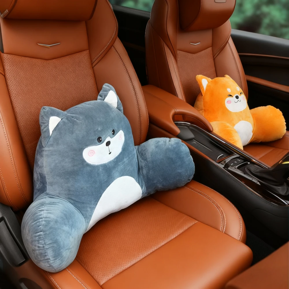 

Cartoon Car Neck Pillow Plush Headrest Cushion Auto Lumbar Support Pillow Waist Cushion Cute Car Headrest Pillow