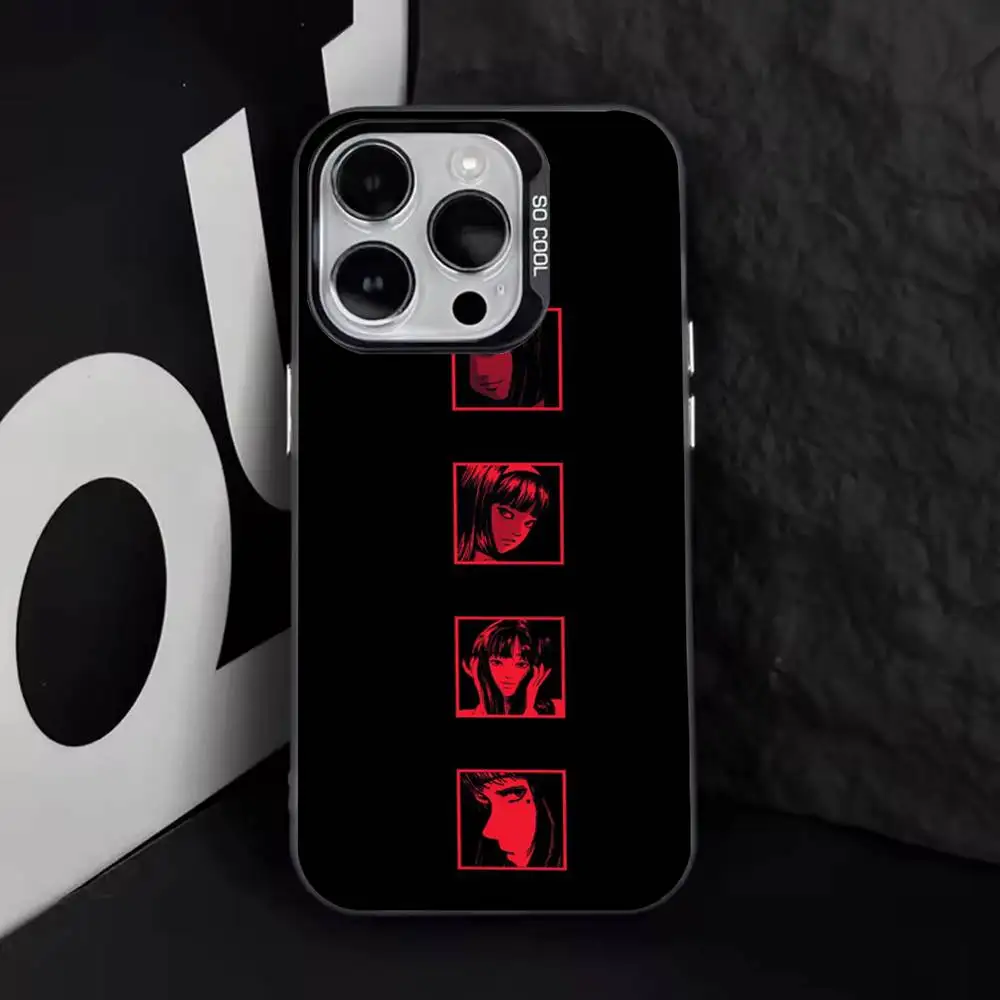 Casing HP Comics J-Junji Ito T-Tomie Untuk iPhone 17,16,15,14,13,12,11,Pro,Max,Plus,E,Air,Mini Bahan Tpu Hitam