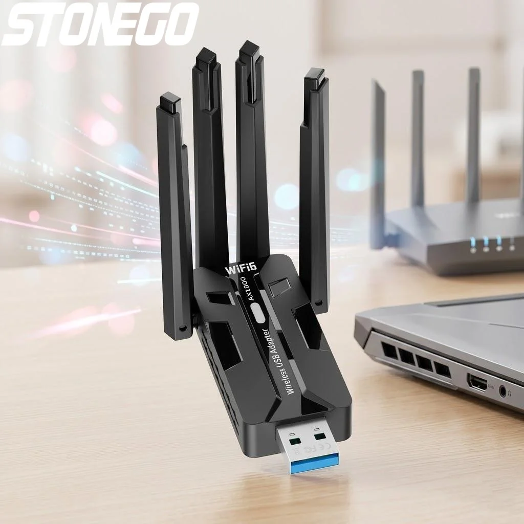 デュアルバンドwifi-6-usbアダプター-1800mbps-ワイヤレスネットワークカード-4アンテナ搭載-pc-ラップトップ用-24ghz-5ghz接続対応